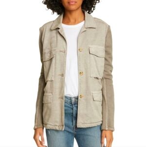 James Perse Mixed Knit Shirt Surplus Utility Jacket Shacket Coyote Pigment Grey